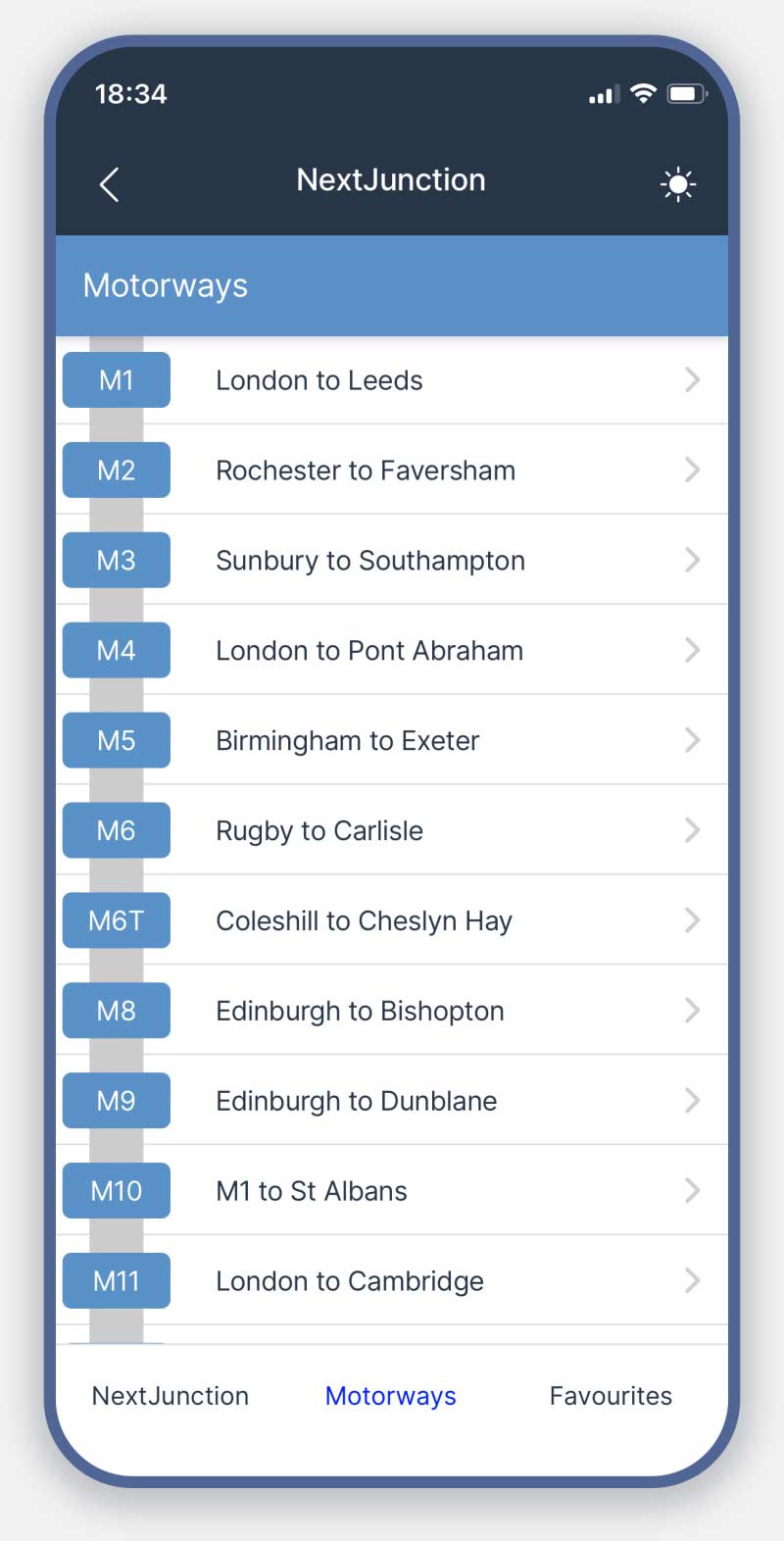 NextJunction mobile phone screen